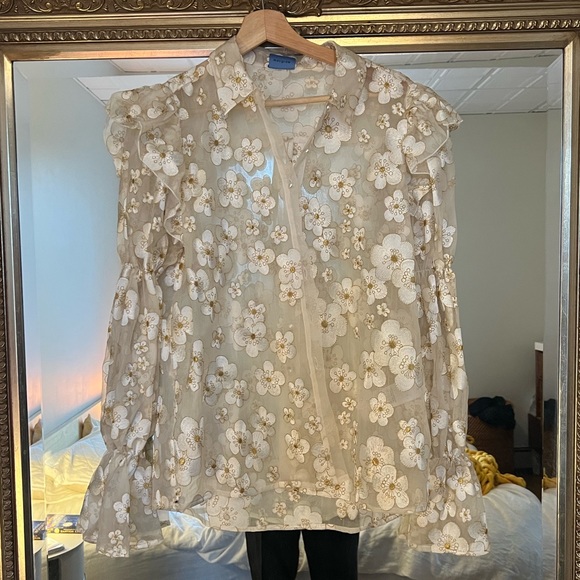 macgraw Souffle embroidered organza shirt - Picture 3 of 6